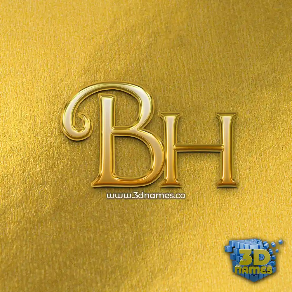 bh in All Gold style - 3D name wallpaper