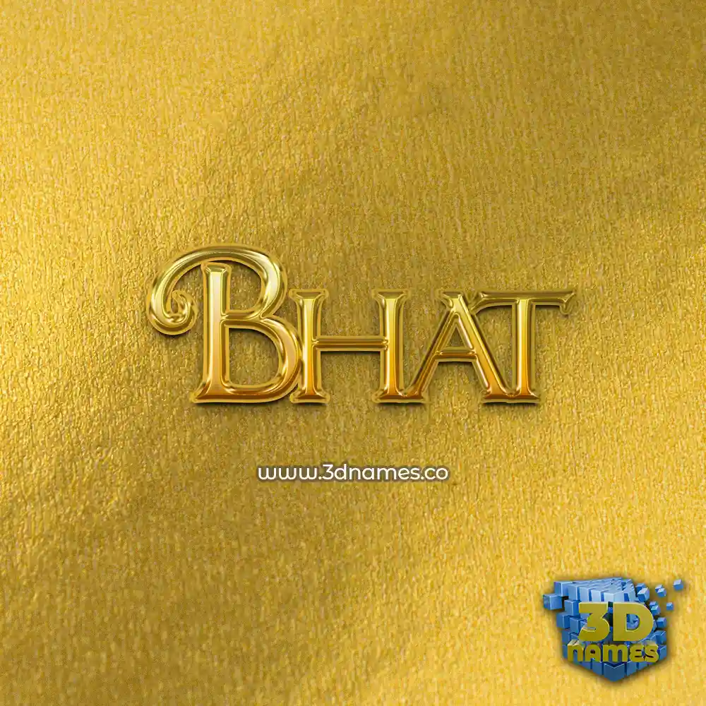 bhat in All Gold style - 3D name wallpaper