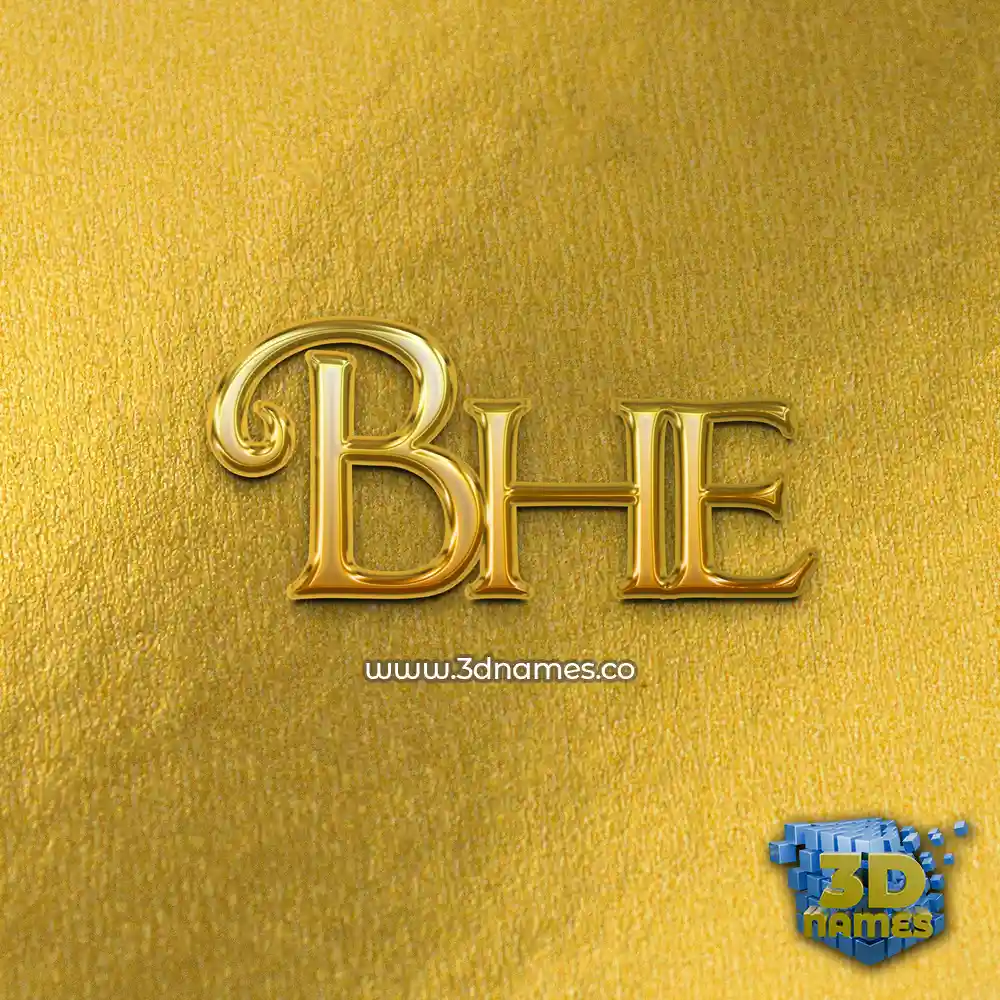 bhe in All Gold style - 3D name wallpaper