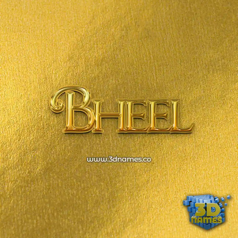 bheel in All Gold style - 3D name wallpaper