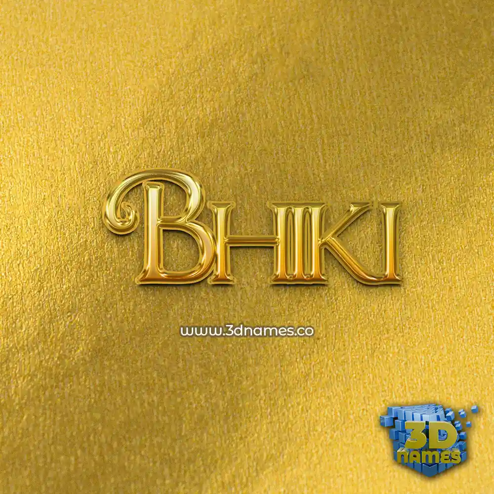 bhiki in All Gold style - 3D name wallpaper