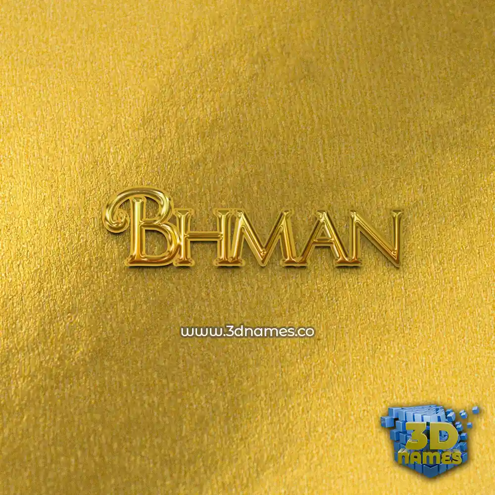 bhman in All Gold style - 3D name wallpaper