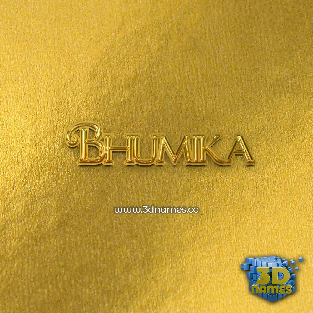 bhumika in All Gold style - 3D name wallpaper