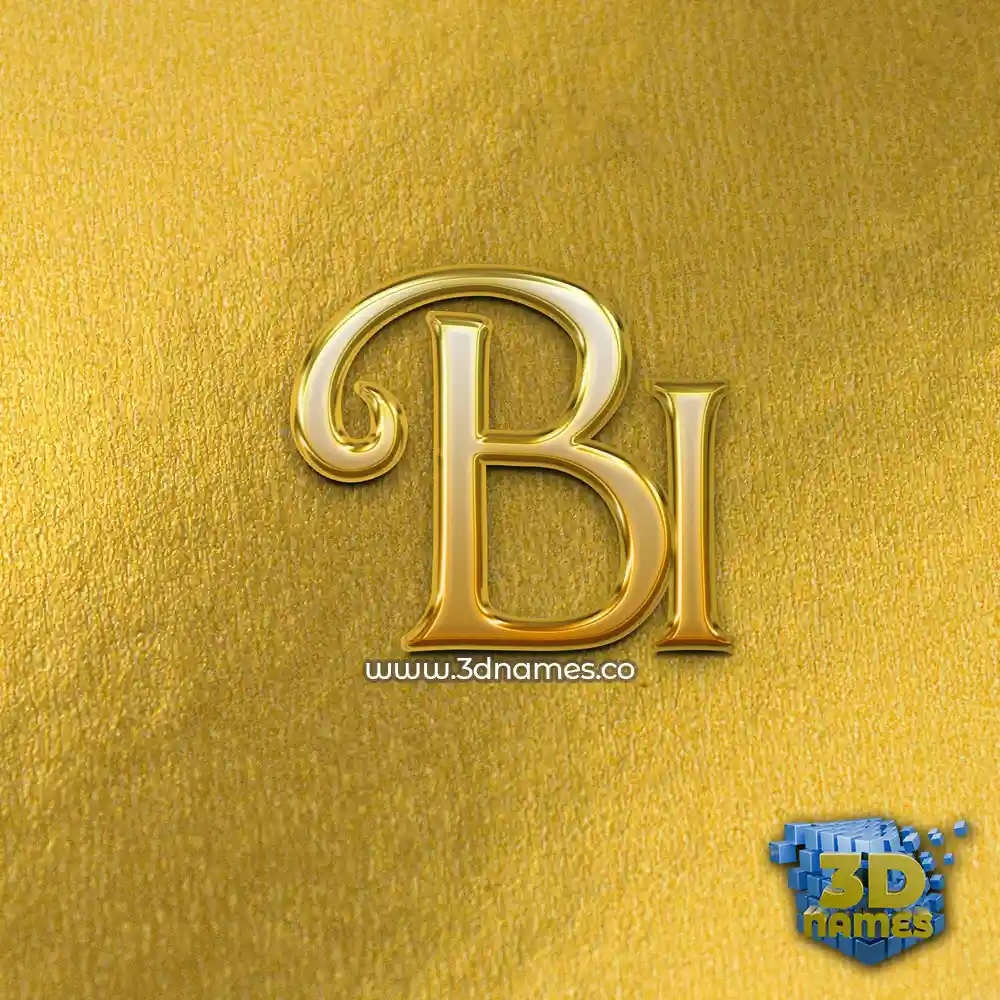 bi in All Gold style - 3D name wallpaper