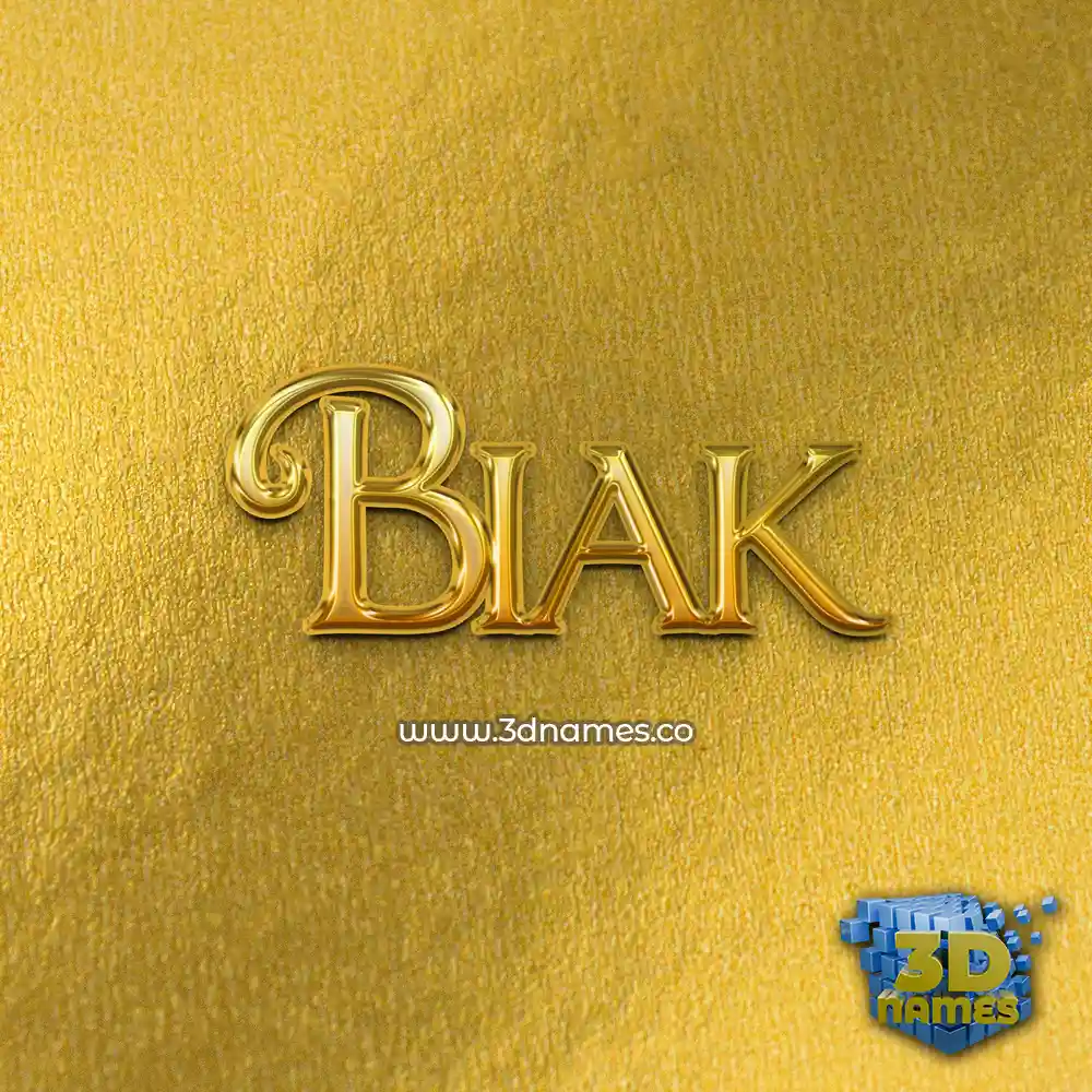 biak in All Gold style - 3D name wallpaper