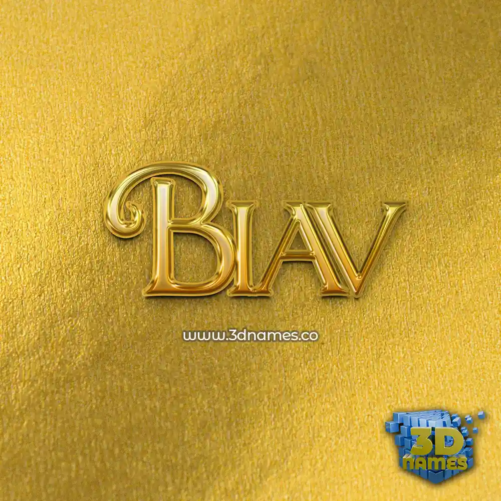 biav in All Gold style - 3D name wallpaper