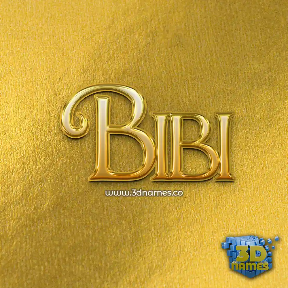 bibi in All Gold style - 3D name wallpaper