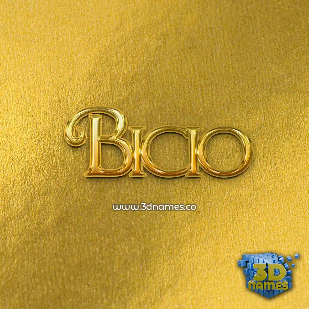 bicio in All Gold style - 3D name wallpaper