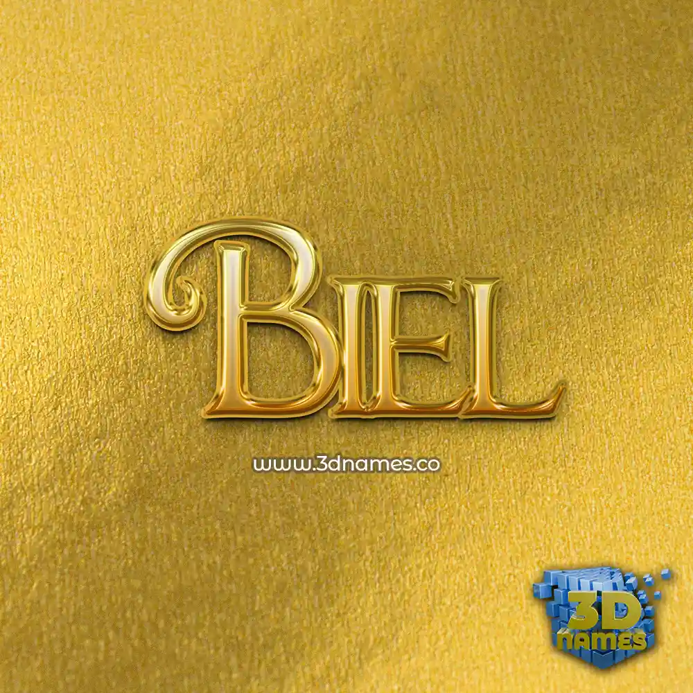 biel in All Gold style - 3D name wallpaper
