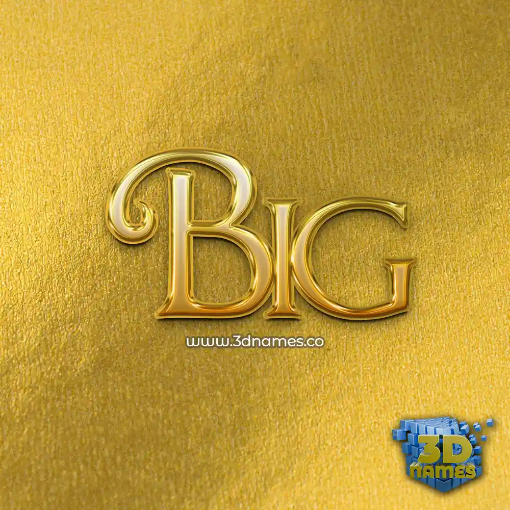 big in All Gold style - 3D name wallpaper