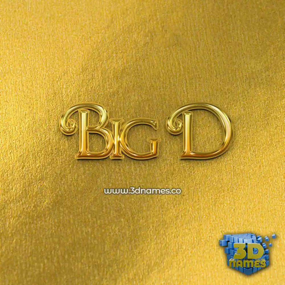 big d in All Gold style - 3D name wallpaper