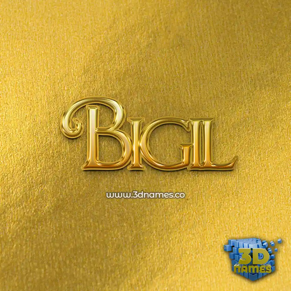 bigil in All Gold style - 3D name wallpaper