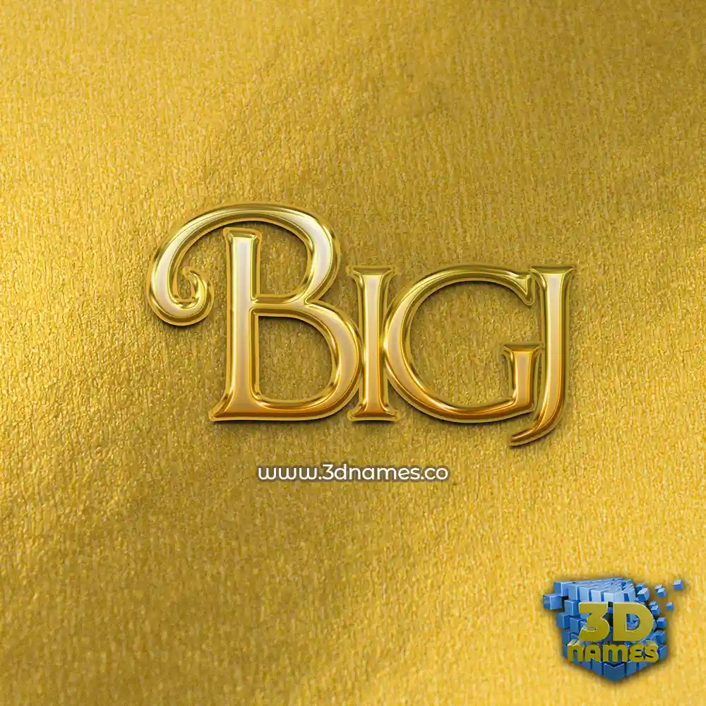 bigj in All Gold style - 3D name wallpaper
