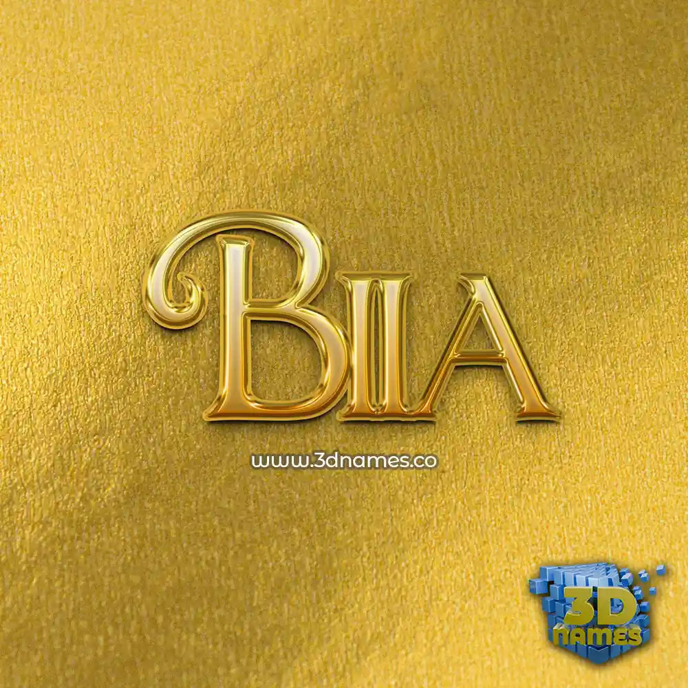 biia in All Gold style - 3D name wallpaper