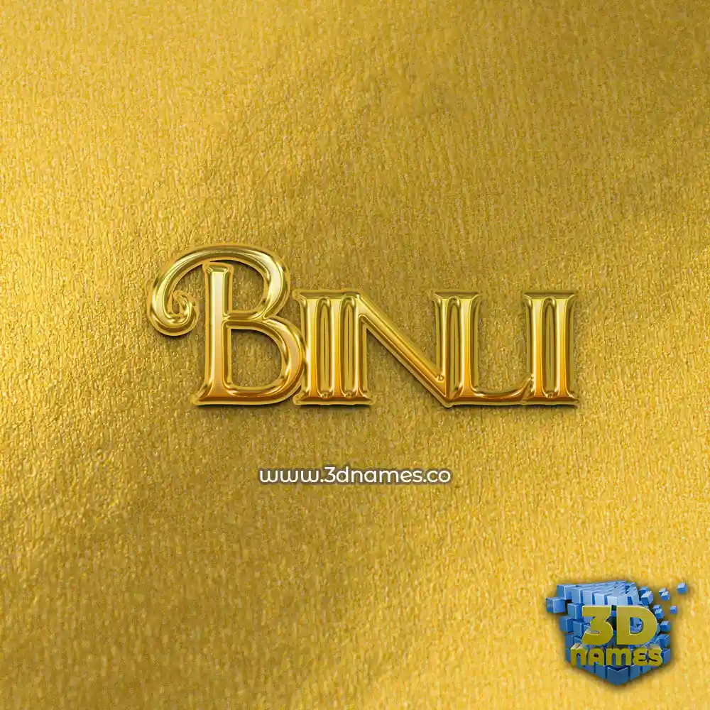 biinlii in All Gold style - 3D name wallpaper