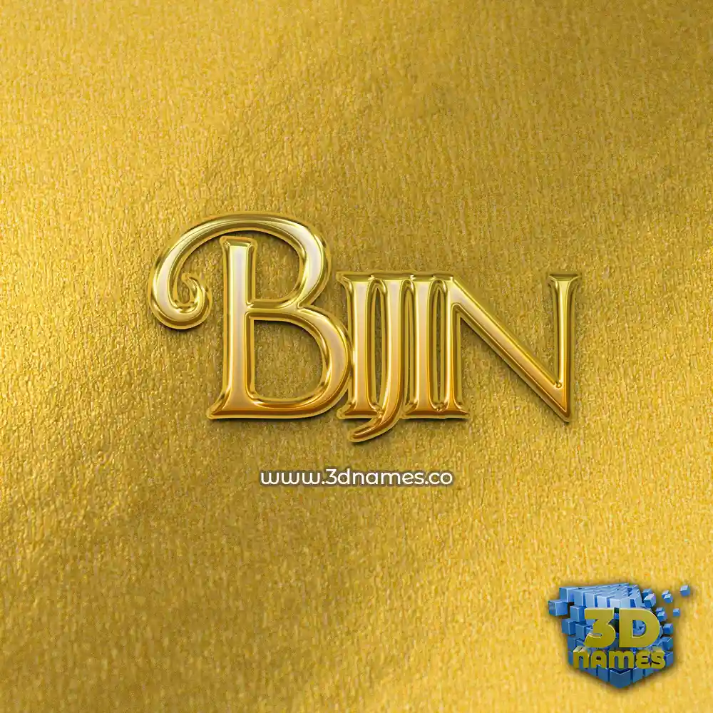 bijin in All Gold style - 3D name wallpaper