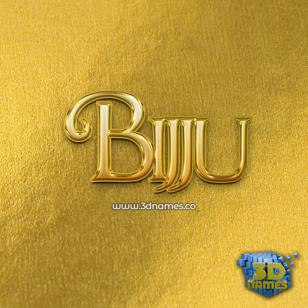 bijju in All Gold style - 3D name wallpaper