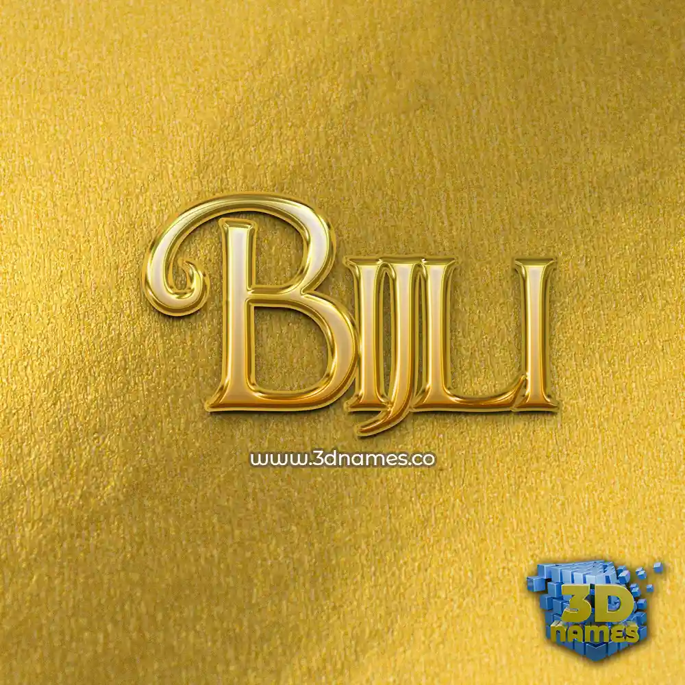bijli in All Gold style - 3D name wallpaper