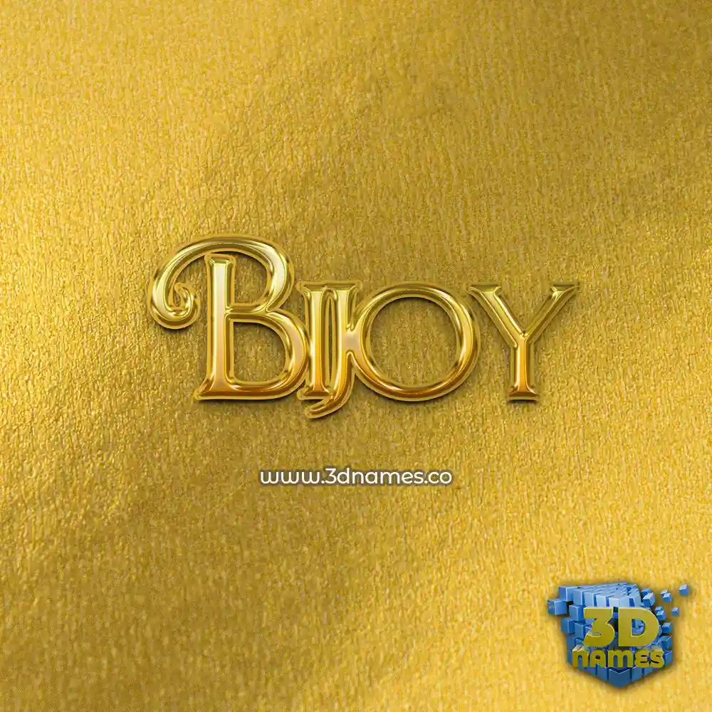bijoy in All Gold style - 3D name wallpaper