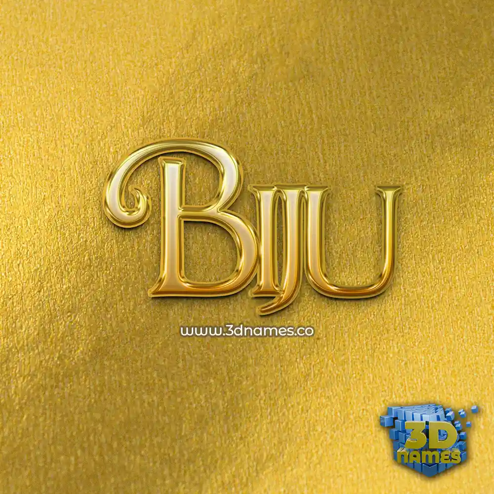 biju in All Gold style - 3D name wallpaper