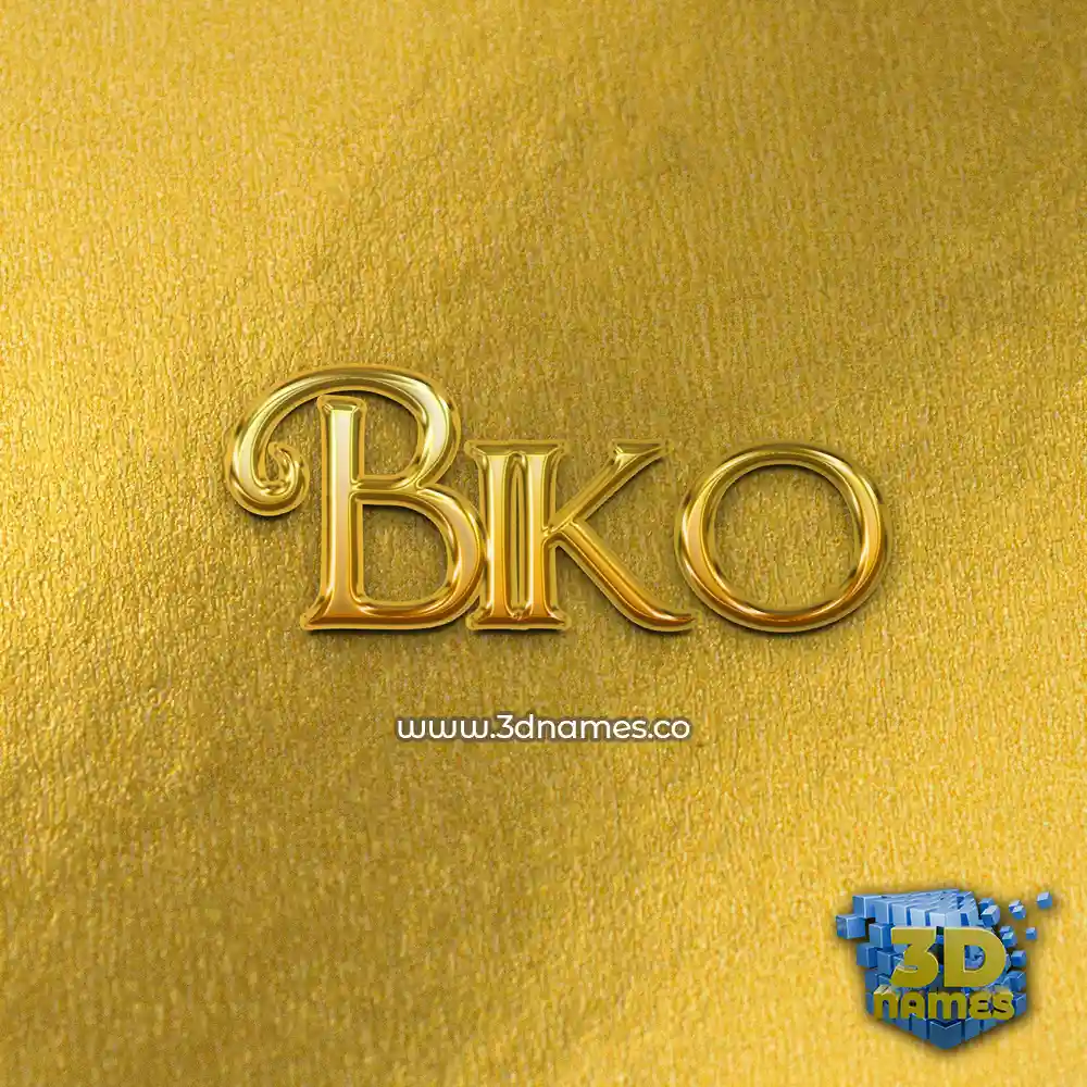 biko in All Gold style - 3D name wallpaper