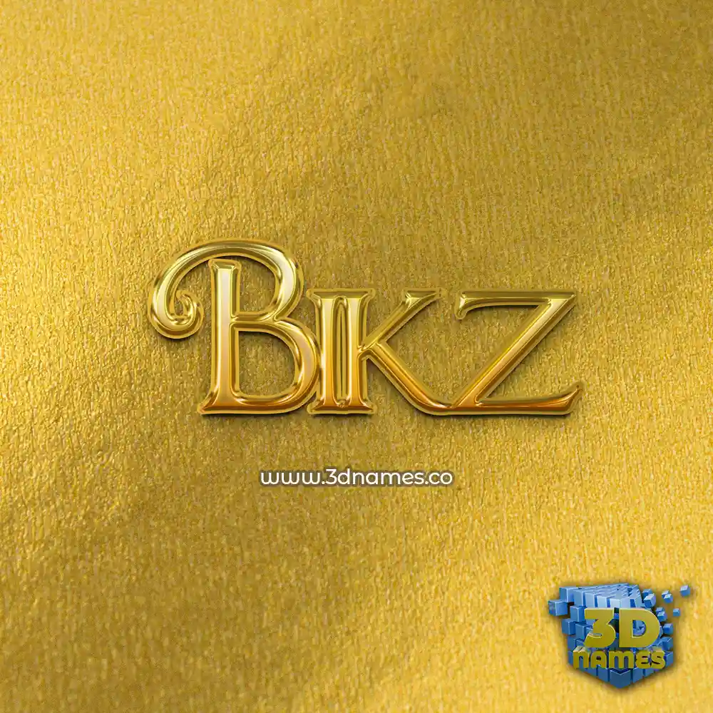 bikz in All Gold style - 3D name wallpaper