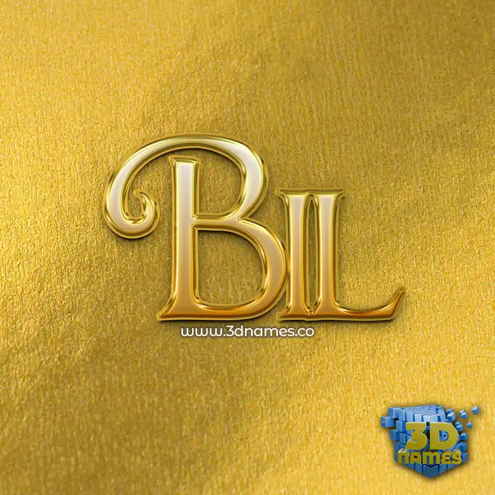 bil in All Gold style - 3D name wallpaper