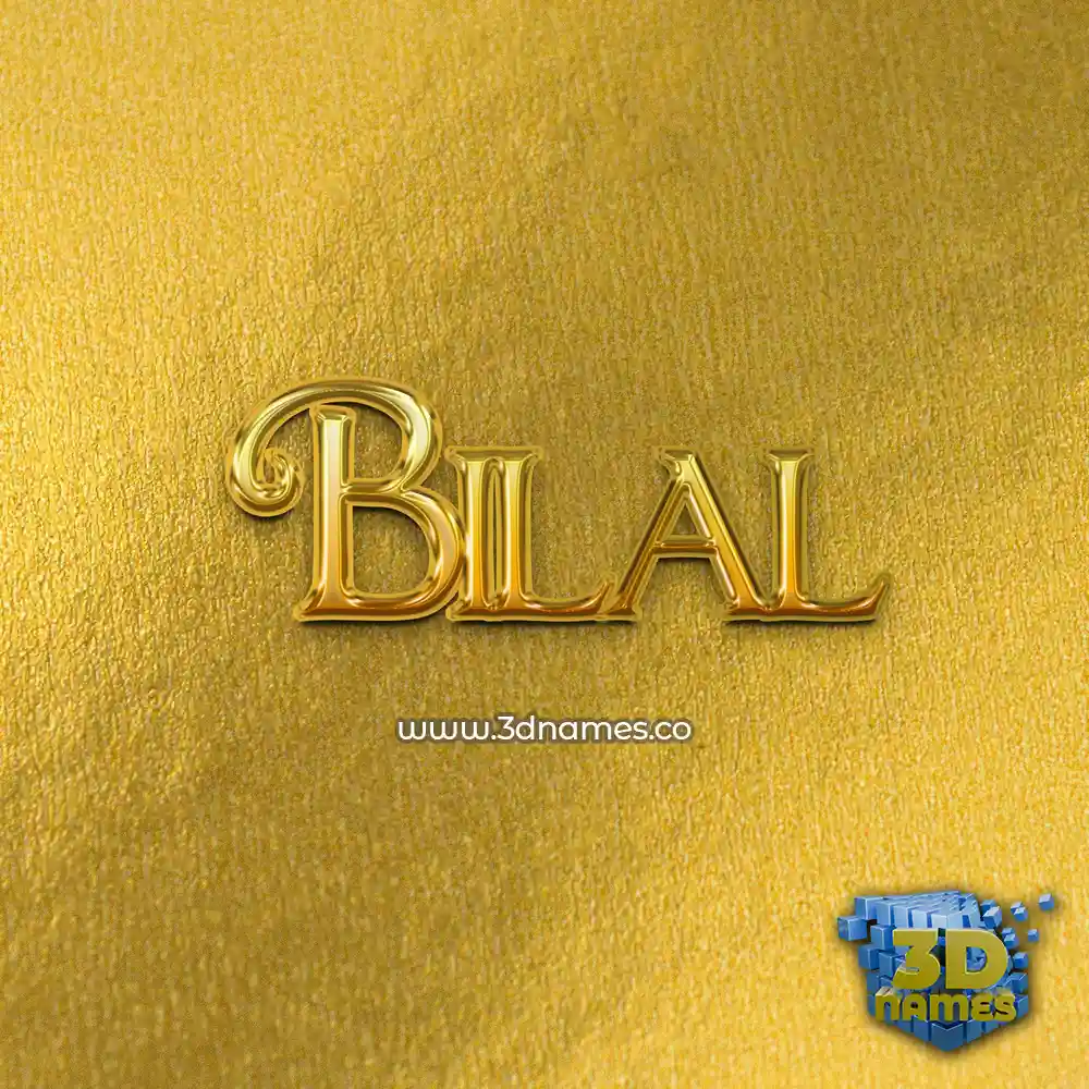 bilal in All Gold style - 3D name wallpaper