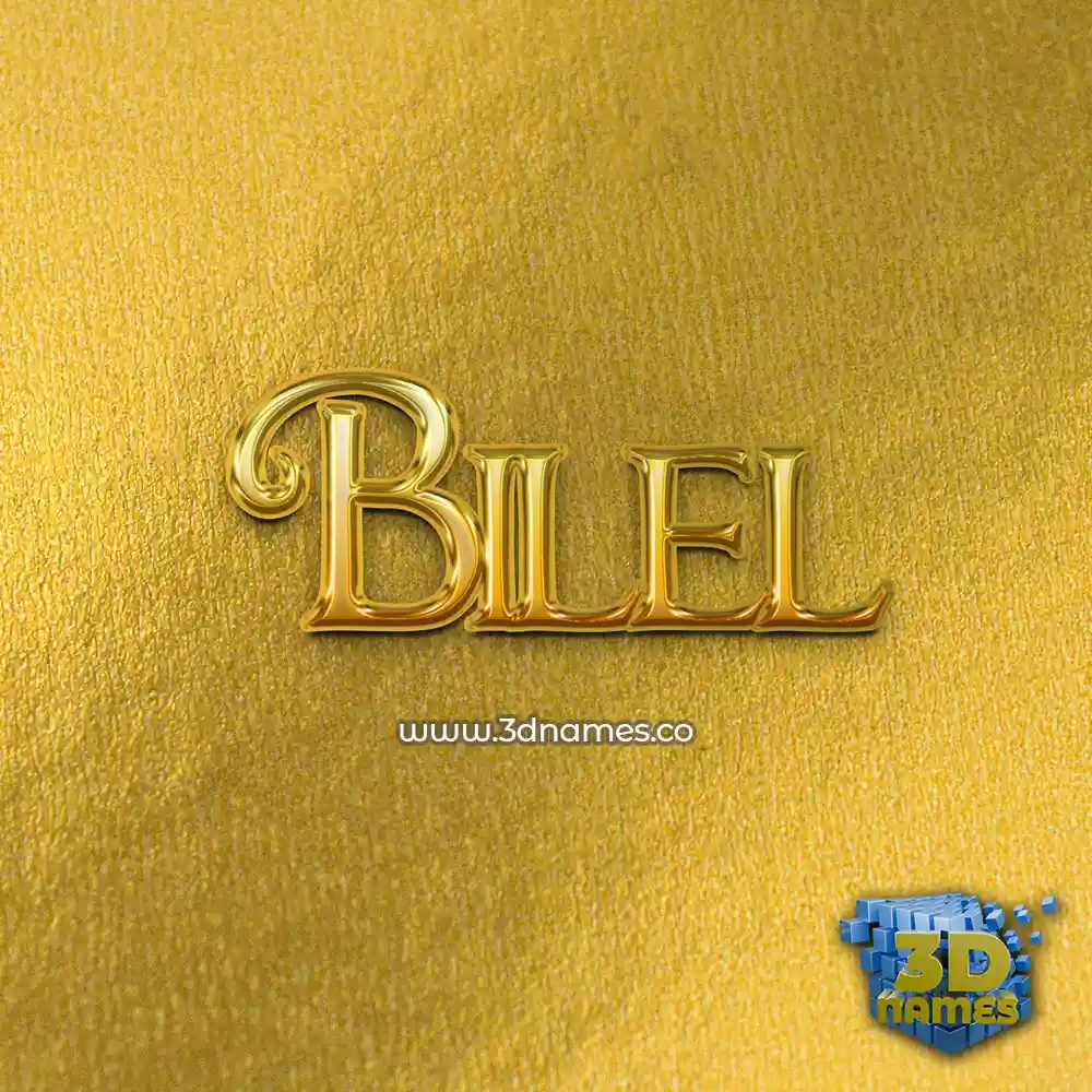 bilel in All Gold style - 3D name wallpaper