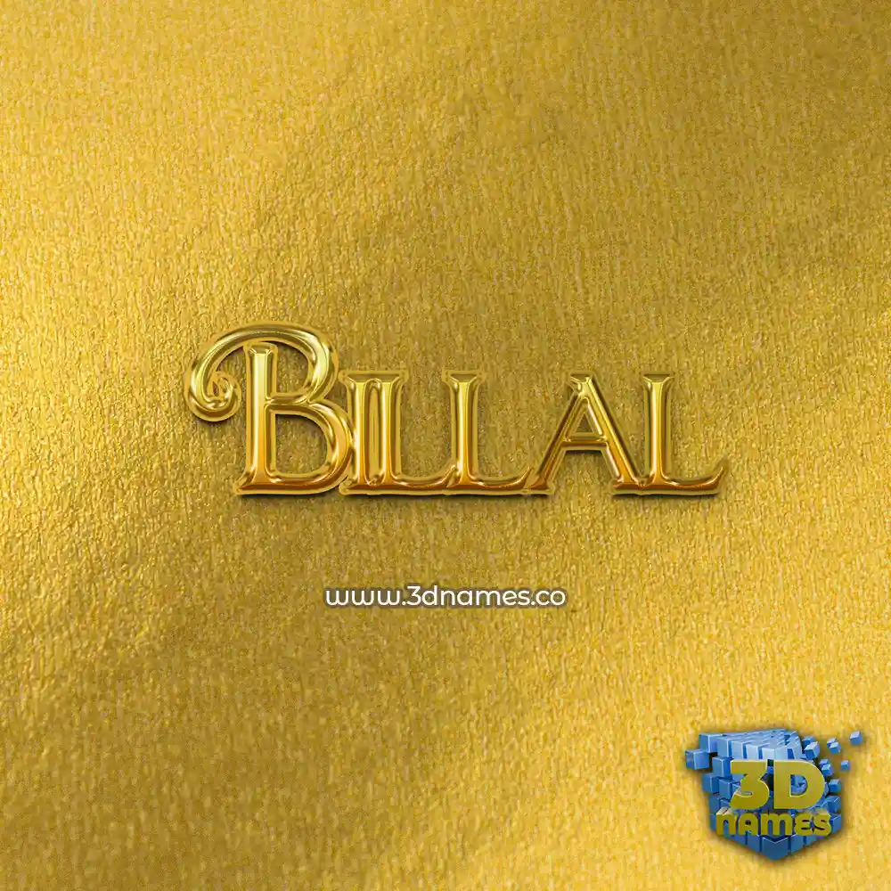 billal in All Gold style - 3D name wallpaper