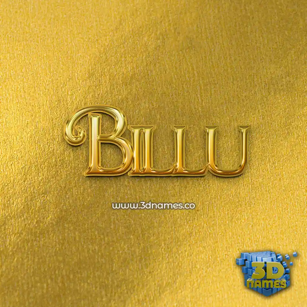 billu in All Gold style - 3D name wallpaper