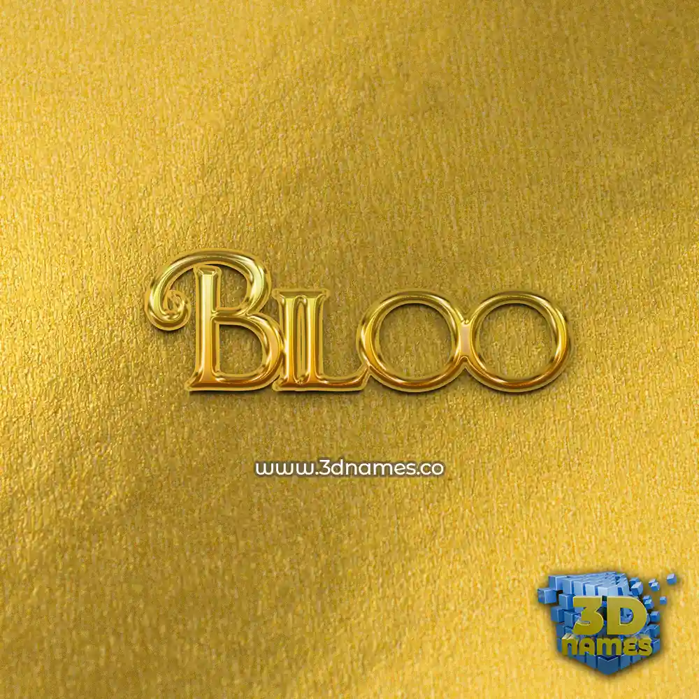 biloo in All Gold style - 3D name wallpaper