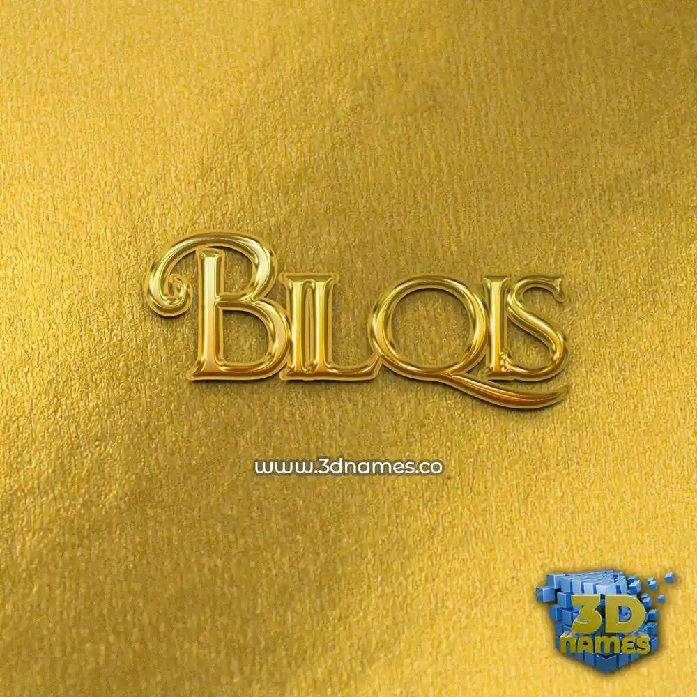 bilqis in All Gold style - 3D name wallpaper