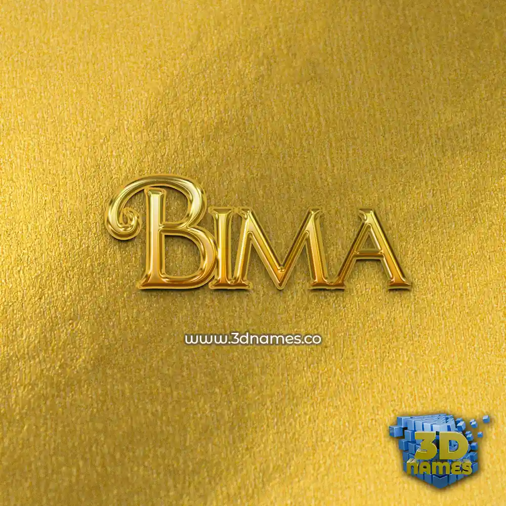 bima in All Gold style - 3D name wallpaper