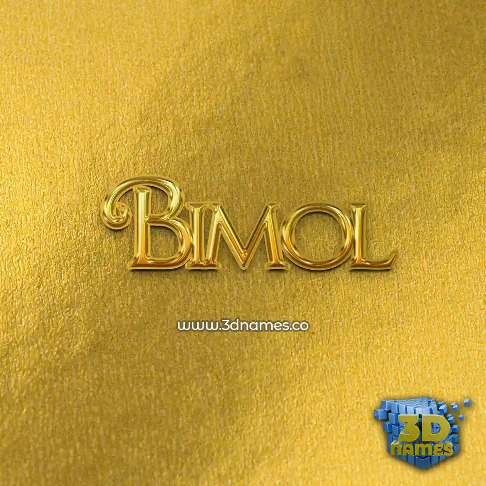 bimol in All Gold style - 3D name wallpaper