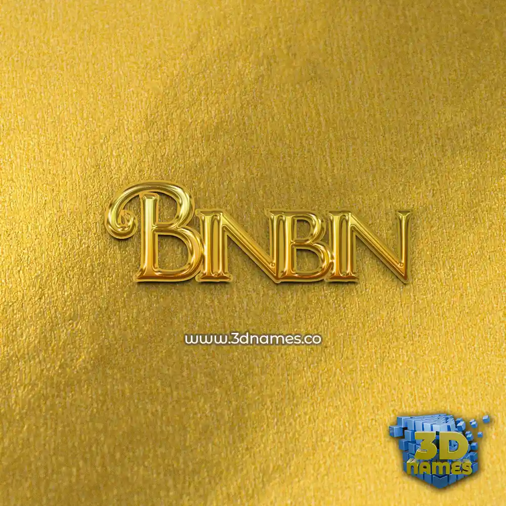 binbin in All Gold style - 3D name wallpaper