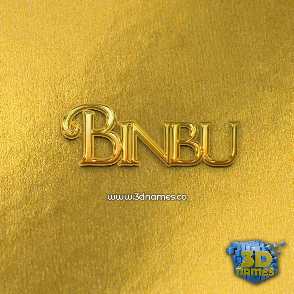 binbu in All Gold style - 3D name wallpaper
