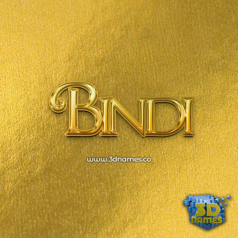 bindi in All Gold style - 3D name wallpaper