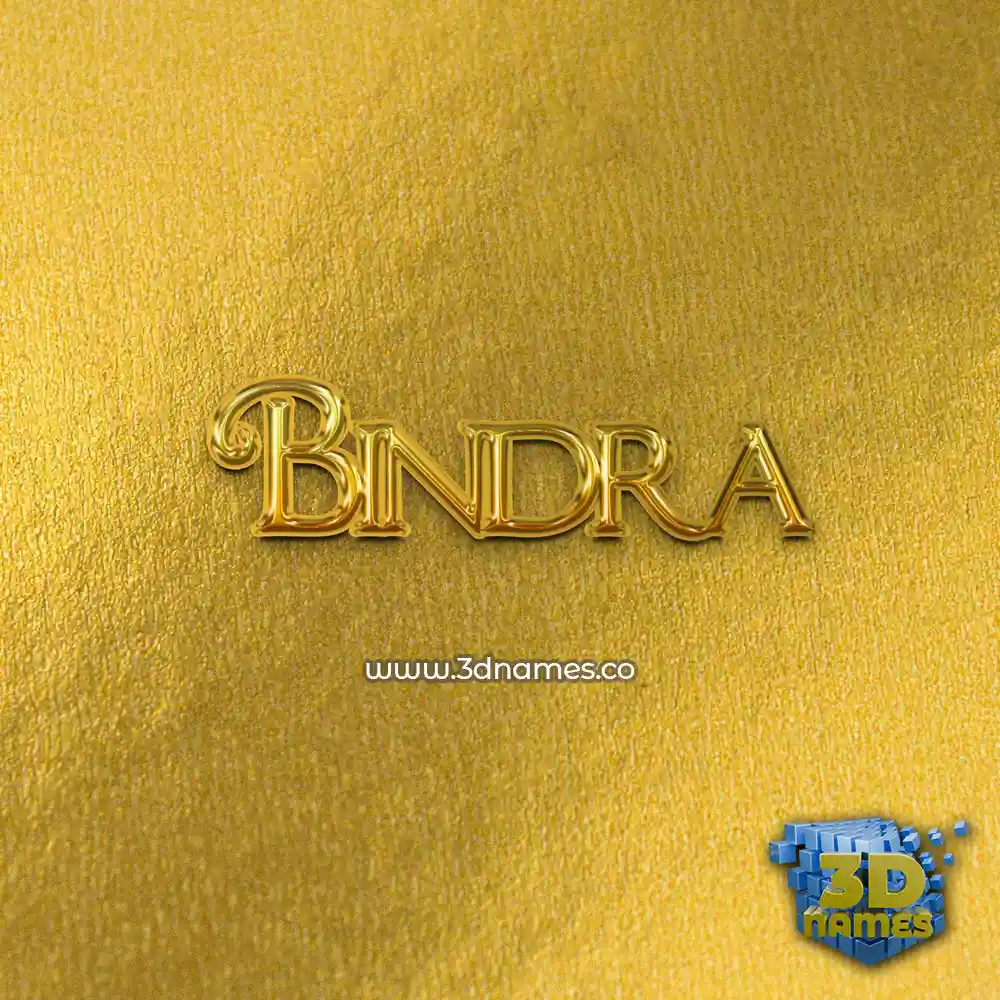 bindra in All Gold style - 3D name wallpaper
