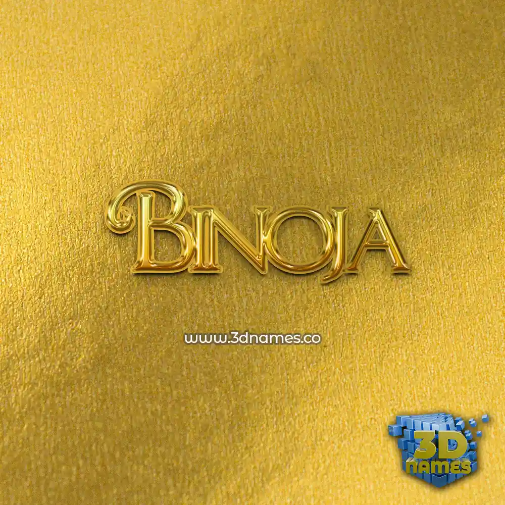 binoja in All Gold style - 3D name wallpaper