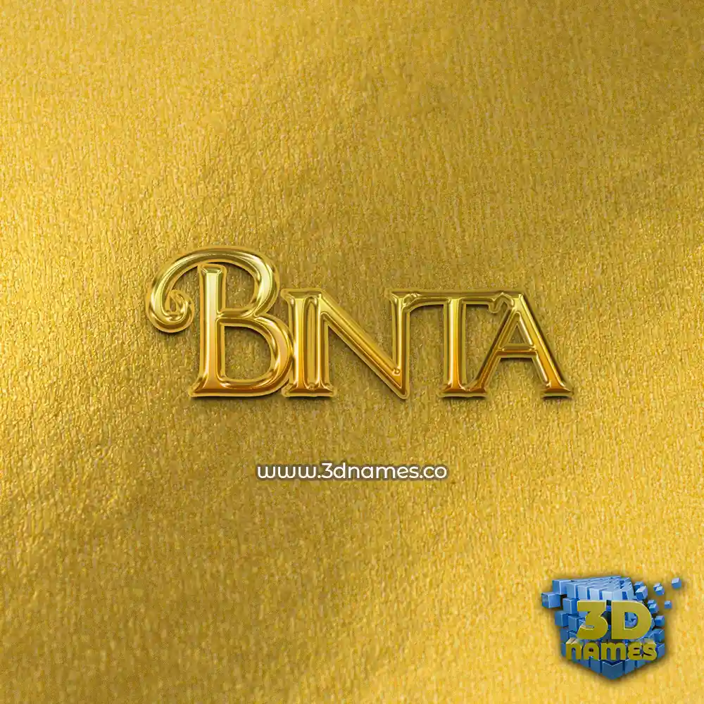 binta in All Gold style - 3D name wallpaper