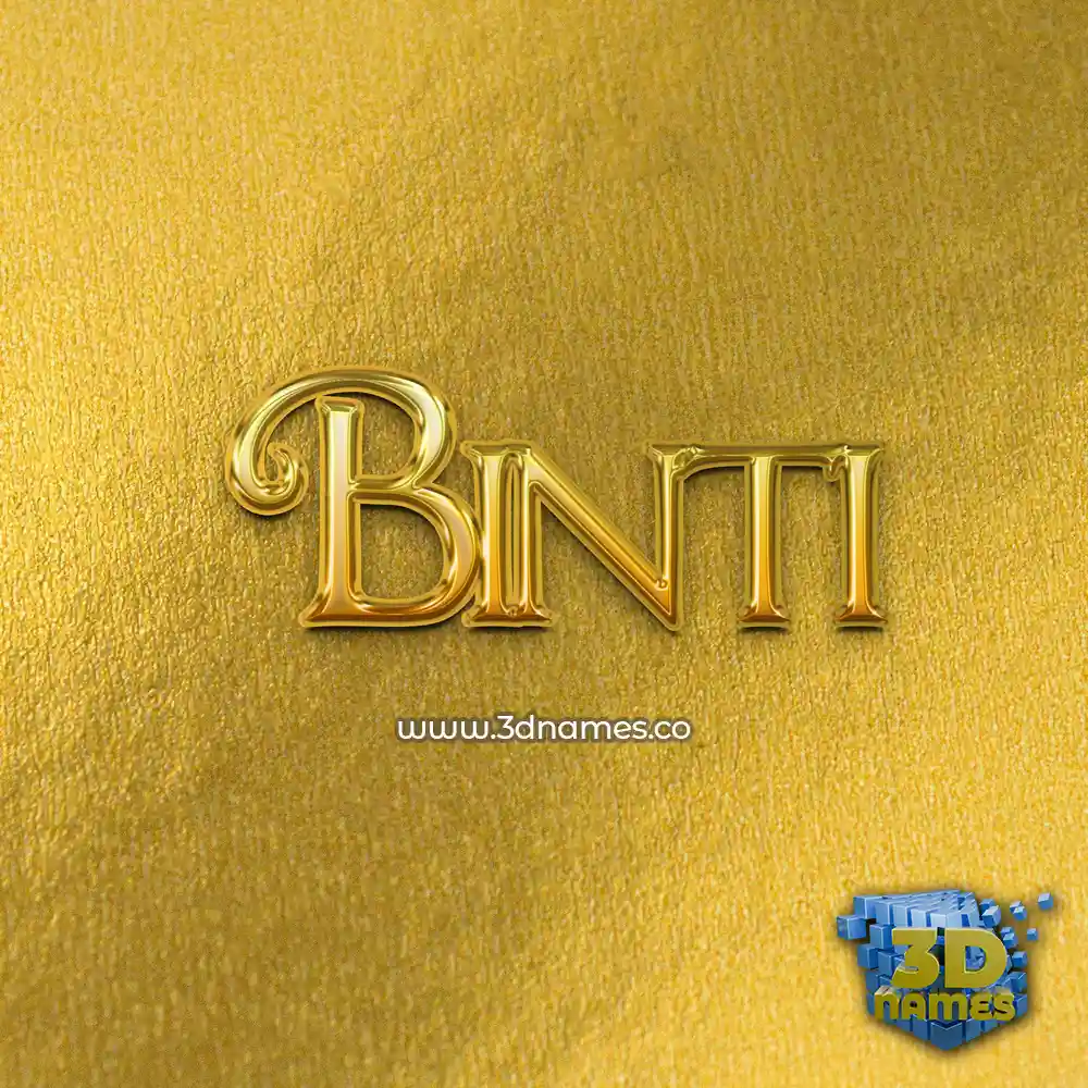 binti in All Gold style - 3D name wallpaper