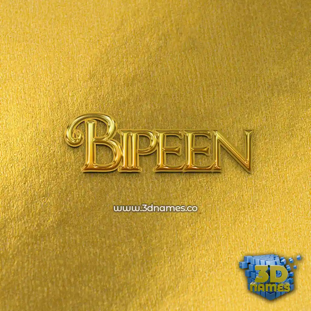 bipeen in All Gold style - 3D name wallpaper