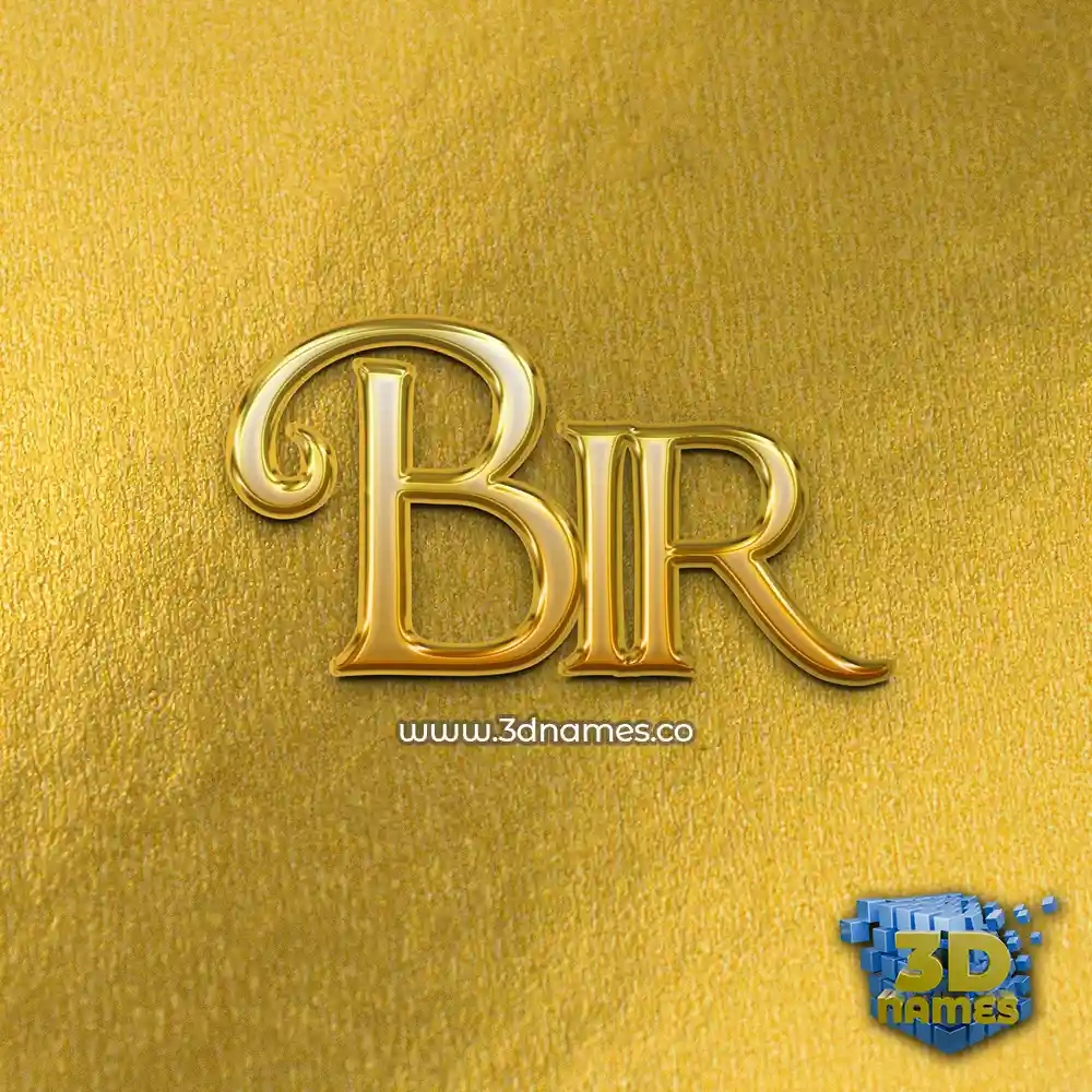 bir in All Gold style - 3D name wallpaper