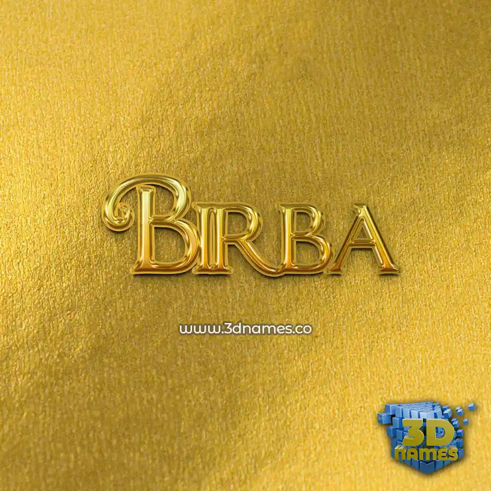 birba in All Gold style - 3D name wallpaper