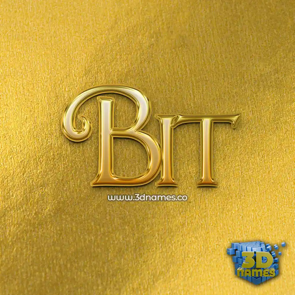 bit in All Gold style - 3D name wallpaper