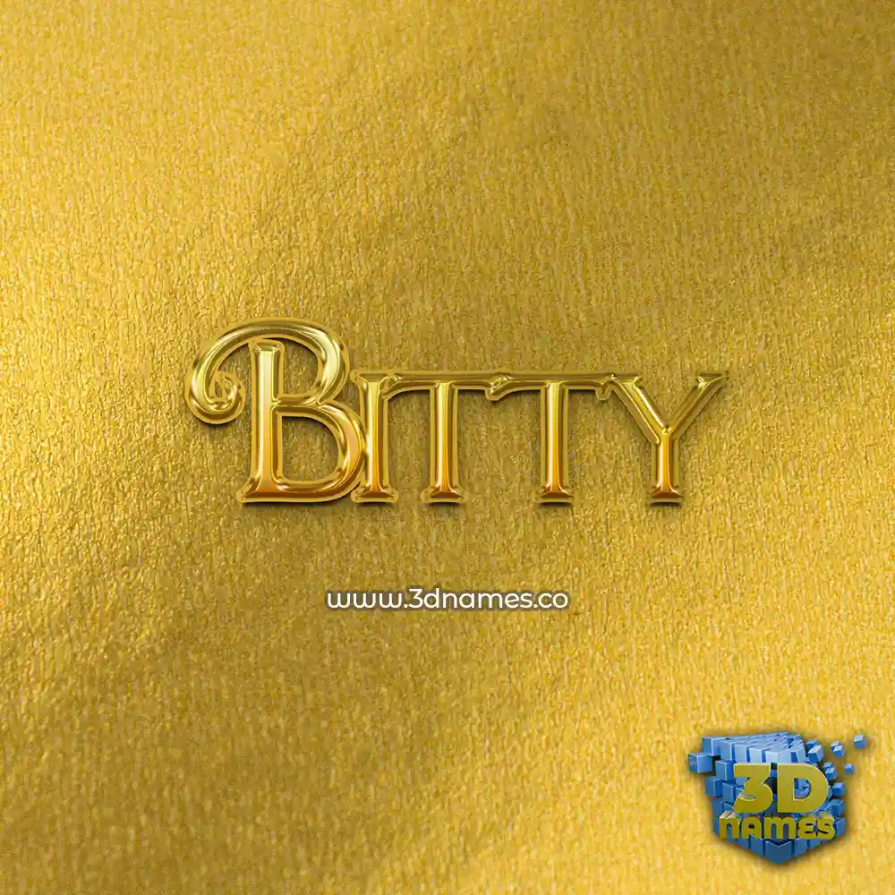 bitty in All Gold style - 3D name wallpaper