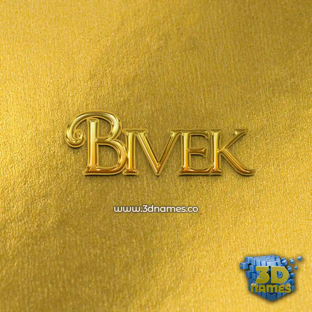 bivek in All Gold style - 3D name wallpaper