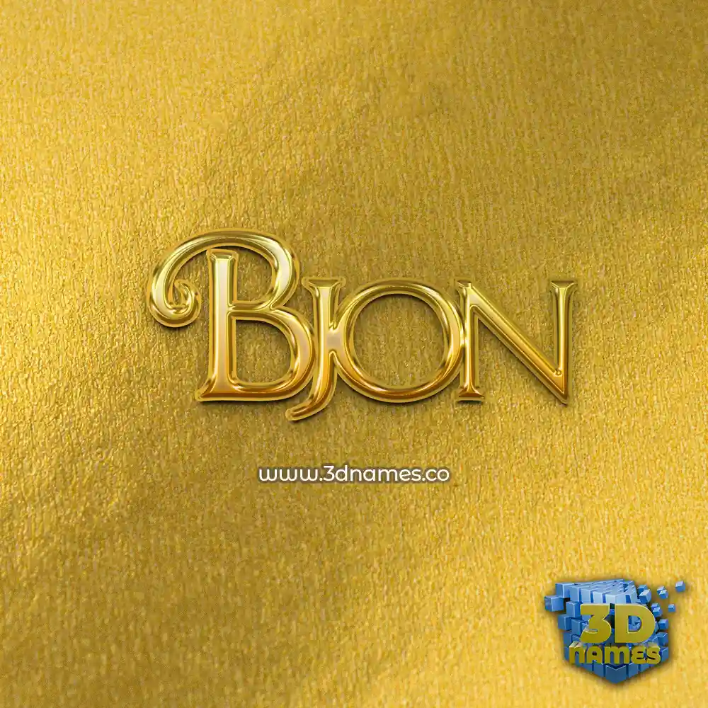 bjon in All Gold style - 3D name wallpaper