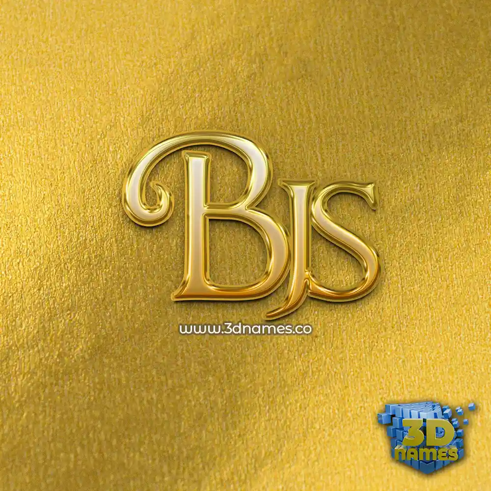 bjs in All Gold style - 3D name wallpaper